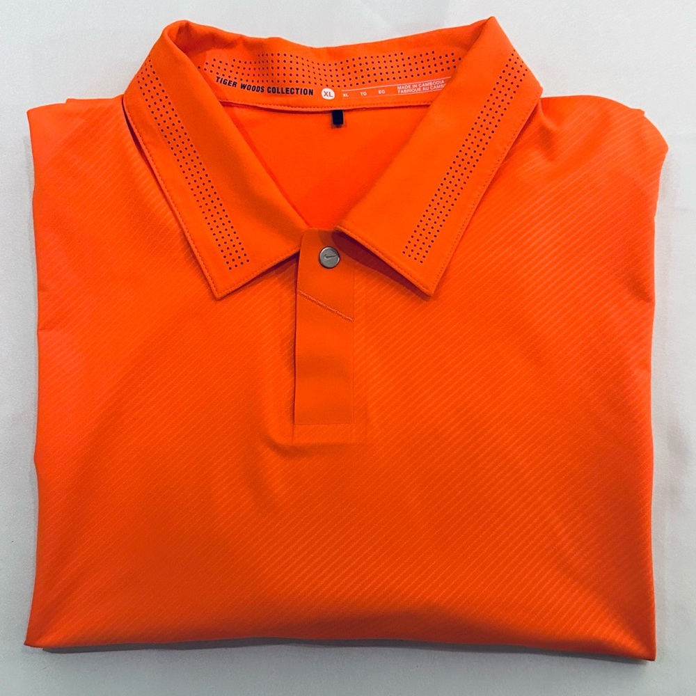 Nike Tiger Woods Collection Golf Polo Shirt. Orange XL